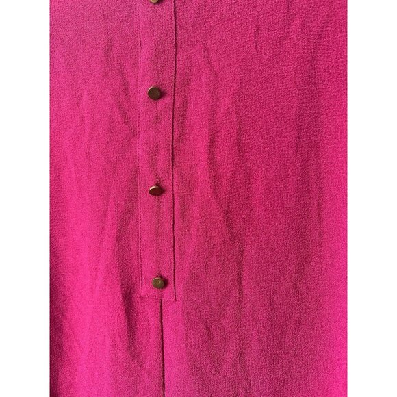 A New Day fuschia Pink v neck cuffed sleeve Midi Sheath Dress size Medium - Picture 9 of 9